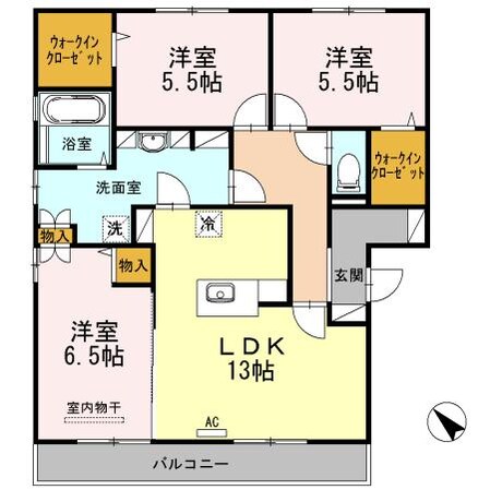 ファミーユスクエアー（Ｄ）の物件間取画像